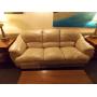 Tan leather sofa