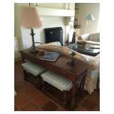 console table with benches