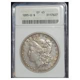 Silver coins and jewelry auction