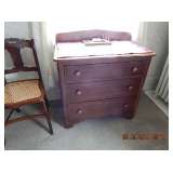 Walnut marble top chest