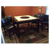 Table/6 chairs faux marble top