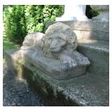 Cement porch Lion