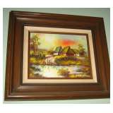 Oil on canvas framed art