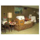 Sofa, lamps, end tables