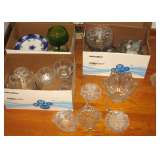 Heavy crystal items, flow blue