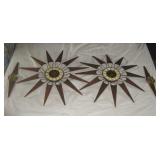 Starburst Pair Has Matching Wall Candleholders