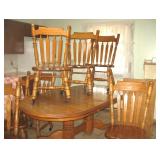 Table & 6 Cattail Back Chairs