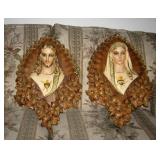 Vintage Chalkware Jesus & Mary