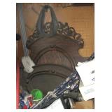 Antique carved, headboard, footboard 