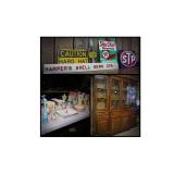 antique furniture, fenton, porcelain signs