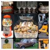 Marbles, mowers, tools, furniture, Ford pickup, & more!