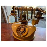 VINTAGE VICTORIAN STYLE ROTARY TELEPHONE WITH CLOTH CORD.