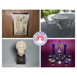 Columbus Mid Century Modern Estate Sale with Outdoor Furniture, Glassware, Lamps, Furniture, Paintin