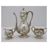 MARTELE 950-1000 FINE COFFEE SET - ART NOUVEAU