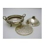 GORHAM FIGURAL STERLING SILVER COVERED BUTTER DISH - DATE MARKED 1868 WITH MAZARIN