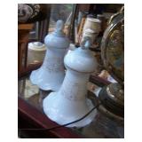 PAIR OF EARLY ENGLISH BRISTOL OPALINE SMIKE BELLS
