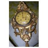 SWEISH GUSTAVIAN GILT WOOD WALL CARTEL CLOCK - 1920