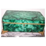 FRENCH MALACHITE & GILT BRONZE JEWEL CASKET