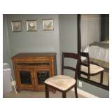 Flower art $10 ea,  mirror 30 x 54  $40, chair  $35