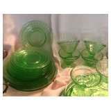 Green Block Optic Depression Glass