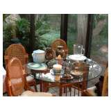 GLASS TOP TABLE AND CHAIRS