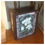 Magnolia stainglass fireplace screen