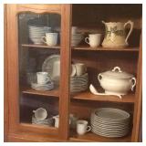 Stoneware and Antique Pie Safe
