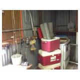 Fishing poles & ice chests