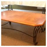 Wood & iron coffee table