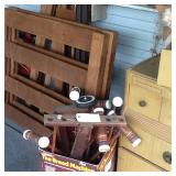 Wood bed frame, Vintage crochet set
