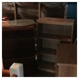 Wood shelves, bookcases
