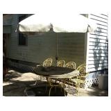 Table and metal chairs