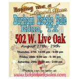 Durham Living Estate Sale - Edna, TX    -50% OFF Saturday