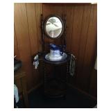 Antique Wash Stand with Pitcher and Basin
