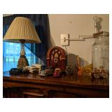 Antique Lamp with Avan Cologne Bottles