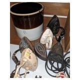 2 Gal Crock and SAD Irons