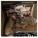 John Wayne Clock and Deer Figurines