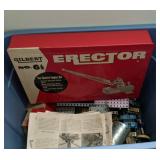 Erector Set with extra pieces in tote
