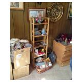 Wood Shelf with Misc Items