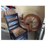Cain Chair and Spinning Wheel