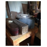 Metal tool, Dayton Fan Belt Box, Minnow Bucket