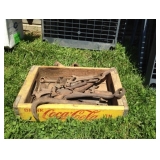 Coca Cola Crate and Iron Tools