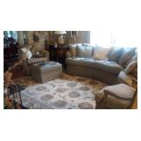 sofa, chair and ottoman new upholster and all down filled 3500.