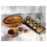 Salad Bowl and stoneware cup set