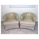 Upholstered half-round back chairs