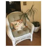ONE OF FOUR WICKER CHAIRS  