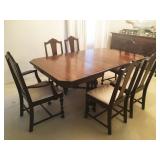 .  FABULOUS ANTIQUE FORMAL DINING TABLE WITH 6 CHAIRS  