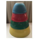 Vintage Pyrex Primary Colors Nesting Bowls  