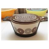 Vintage Pyrex "Cosmopolitan" Covered Casserole Dish With Carrier   