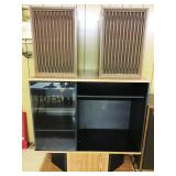 Pair of Kenwood Speakers & Component cabinet.  